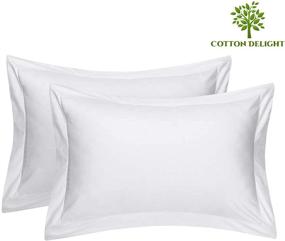 img 4 attached to 🛏️ Cotton Delight King Pillow Shams: Set of 2 White 100% Natural Cotton, 800 Thread Count Premium King Pillow Covers with 2 Inch Flange, 20 x 40 inch