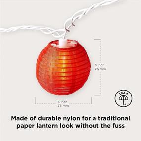 img 2 attached to 🏮 Vibrant Multicolor Lantern String Lights: 20 Colored Nylon Hanging Mini Lanterns with Warm White Bulbs, Waterproof Indoor/Outdoor Festive Decor Lighting - 13 Feet Long, Plug In & Connect up to 22 Strands