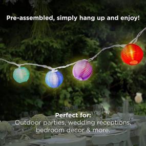 img 1 attached to 🏮 Vibrant Multicolor Lantern String Lights: 20 Colored Nylon Hanging Mini Lanterns with Warm White Bulbs, Waterproof Indoor/Outdoor Festive Decor Lighting - 13 Feet Long, Plug In & Connect up to 22 Strands