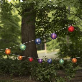 img 4 attached to 🏮 Vibrant Multicolor Lantern String Lights: 20 Colored Nylon Hanging Mini Lanterns with Warm White Bulbs, Waterproof Indoor/Outdoor Festive Decor Lighting - 13 Feet Long, Plug In & Connect up to 22 Strands