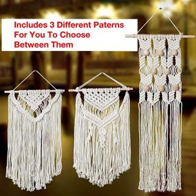 img 1 attached to 🔮 Complete DIY Macrame Kit for Adult Beginners: 2 Wall Hanging Projects + Froocy Macrame Starter Kit (100% Cotton Cord 3mm, Wooden Dowels, Beads)