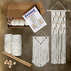 img 3 attached to 🔮 Complete DIY Macrame Kit for Adult Beginners: 2 Wall Hanging Projects + Froocy Macrame Starter Kit (100% Cotton Cord 3mm, Wooden Dowels, Beads)