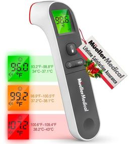 img 4 attached to Mueller Non-Contact Infrared Thermometer: Accurate Fever, Body & Surface Temperature Measurement with Memory Recall, Auto Power-Off, and Backlight Indicator - Gray