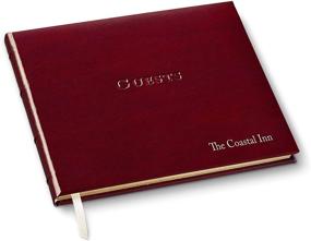 img 3 attached to 📚 Burgundy Acadia 7x9 Personalized Gallery Leather Guest Book: Elegant Customizable Keepsake