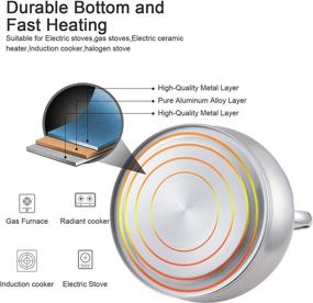 img 2 attached to 🍵 Стильный чайник из серебра - 2,5 квартовый чайник с волнообразным свистком для плиты