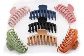 img 3 attached to TUWAA 7Pcs Large Matte Hair Claw Clips: Ideal for Thick and Curly Hair Styling - Aesthetic and Convenient Clips for Women and Girls