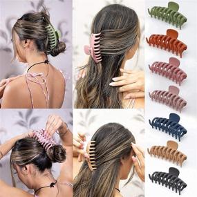 img 1 attached to TUWAA 7Pcs Large Matte Hair Claw Clips: Ideal for Thick and Curly Hair Styling - Aesthetic and Convenient Clips for Women and Girls