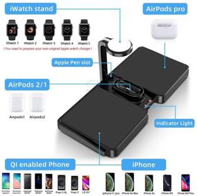 img 3 attached to 🔌 COSOOS Dual Wireless Charging Station: Charge iPhone 11 Pro Max/Xs/Xr/8 Plus, AirPods Pro/2/1 and Apple Watch Simultaneously