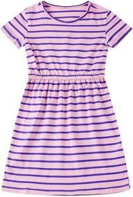 img 4 attached to DaniChins Short 👗 Sleeve Casual Cotton Girls' Dresses