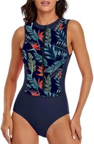 img 4 attached to LVZIJUN Sleeveless Zipper Surfing Swimsuit Women's Clothing