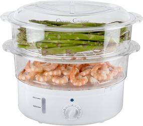 img 4 attached to Classic Cuisine Vegetable Steamer Rice Cooker: 6.3 Quart Electric Steam 🥦 Appliance with Timer for Healthy Meals, Fish, Eggs, Vegetables, Rice, and Baby Food