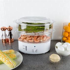 img 2 attached to Classic Cuisine Vegetable Steamer Rice Cooker: 6.3 Quart Electric Steam 🥦 Appliance with Timer for Healthy Meals, Fish, Eggs, Vegetables, Rice, and Baby Food