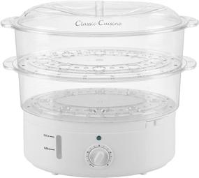 img 3 attached to Classic Cuisine Vegetable Steamer Rice Cooker: 6.3 Quart Electric Steam 🥦 Appliance with Timer for Healthy Meals, Fish, Eggs, Vegetables, Rice, and Baby Food