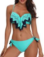 👙 trendy and stylish: holipick women's geometric flounce bathing suit for fashion-forward ladies logo