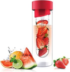 img 4 attached to 🍓 Asobu Flavor It 20oz Glass Water Bottle: Red Fruit Infuser for Refreshing Hydration