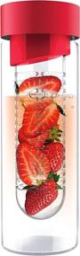img 1 attached to 🍓 Asobu Flavor It 20oz Glass Water Bottle: Red Fruit Infuser for Refreshing Hydration