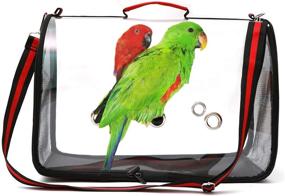 img 1 attached to OFLAO Bird Carrier Bag, Portable Travel Bird Cage with Lightweight, Breathable Parrot Perch and Transparent Design