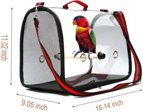 img 2 attached to OFLAO Bird Carrier Bag, Portable Travel Bird Cage with Lightweight, Breathable Parrot Perch and Transparent Design