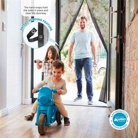 img 3 attached to 🚪 AUGO Magnetic Screen Door: Self Sealing, Heavy Duty, Hands-Free Mesh Partition - Keeps Bugs Out | Pet & Kid Friendly | 38" x 83" | Patent Pending Keep Open Feature