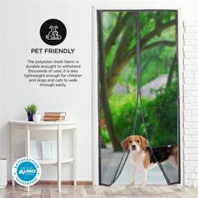 img 1 attached to 🚪 AUGO Magnetic Screen Door: Self Sealing, Heavy Duty, Hands-Free Mesh Partition - Keeps Bugs Out | Pet & Kid Friendly | 38" x 83" | Patent Pending Keep Open Feature