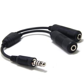 img 3 attached to 🔌 Premium Ancable General Aviation to Helicopter Headset Adapter - Dual GA Sockets (3/16" Mic Jack and 1/4" Speaker Jack) to 4 Conductor U-174/U Plug: Enhance Audio Connectivity and Compatibility