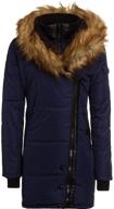 celsius women's wellon coat with oversized hood - heavyweight winter outerwear logo