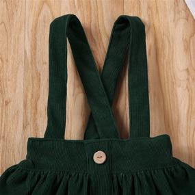 img 1 attached to 👧 Mubineo Little Toddler Girl Corduroy Ruffle Suspender Skirt: Basic Plain Cotton Overall Skirts