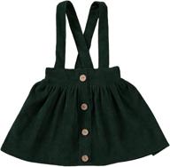 👧 mubineo little toddler girl corduroy ruffle suspender skirt: basic plain cotton overall skirts logo