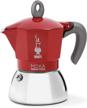 bialetti moka induction: 4-cup red espresso pot for all hobs logo