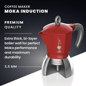 img 2 attached to Bialetti Moka Induction: 4-Cup Red Espresso Pot for All Hobs