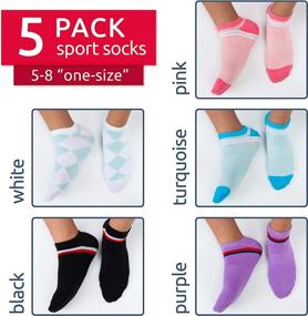 img 3 attached to 🧦 Pack of 5 Women's Cotton Ankle Sport Socks - Trendy and Stylish Women's Sport Socks