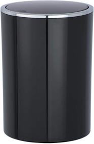 img 2 attached to WENKO 22558100 1.3 liq. gal. Swing Cover Inca Bin - Stylish and Compact Trash or Waste Basket, Black, 5 L Capacity