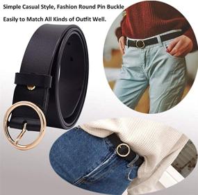 img 3 attached to 👩 Vonsely Genuine Leather Womens Belts: Stylish Leather Belts with Gold Buckle for Women