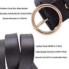 img 2 attached to 👩 Vonsely Genuine Leather Womens Belts: Stylish Leather Belts with Gold Buckle for Women