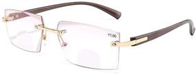 img 4 attached to Anti-UV Blue Light Blocking Rimless Bifocal Reading Glasses for Optimal Eye Protection