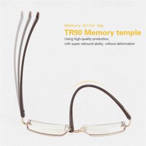 img 3 attached to Anti-UV Blue Light Blocking Rimless Bifocal Reading Glasses for Optimal Eye Protection