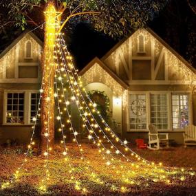 img 4 attached to 🎄 Enhance Your Christmas Spirit: Waterproof 300 LED Waterfall Tree Lights with Topper Star - Perfect for Indoor and Outdoor Holiday Decor!