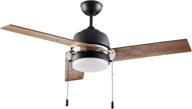 🔆 noma 48-inch ceiling fan with light - bleach maple blades and frosted glass shade: stylish and functional cooling solution логотип