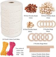 🧵 complete macrame kit - 125 pieces with 219 yards (657 feet) of 3mm cotton cord - includes book for easy diy macrame projects for adults, beginners - craft starter kit with dowel, beads, rings, bag - supplies for wall hangings and plant hangers logo