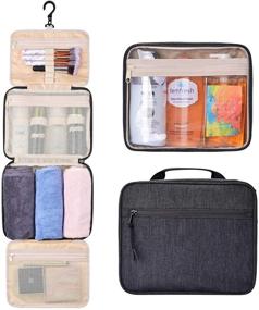 img 4 attached to GM LIKKIE Hanging Toiletry Bag: Versatile Water-Resistant Travel Organizer for Women and Men - Detachable Shower Organizer Ideal for Full Sized Bottles and Travel Essentials (Black)