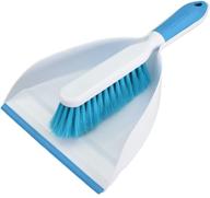 🧹 professional grade ergonomic brush & dustpan set by everclean - small hand broom with soft molded lip for maximum efficiency - aqua/white (6670) logo