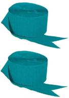 🎉 teal crepe paper streamers - 145 ft total | 2 rolls | made in the usa logo