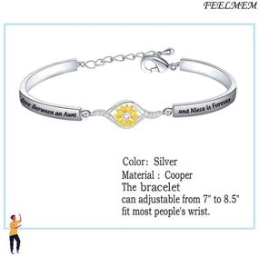 img 3 attached to 🌻 FEELMEM Aunt and Niece Forever Love Sunflower Bracelet - Auntie Jewelry, Gift from Niece