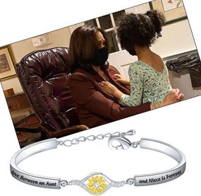 img 1 attached to 🌻 FEELMEM Aunt and Niece Forever Love Sunflower Bracelet - Auntie Jewelry, Gift from Niece