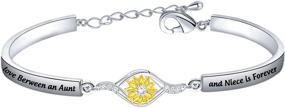 img 4 attached to 🌻 FEELMEM Aunt and Niece Forever Love Sunflower Bracelet - Auntie Jewelry, Gift from Niece