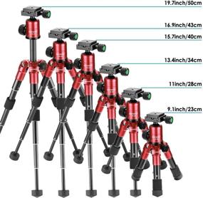 img 1 attached to Neewer Portable Compact Desktop Macro Mini Tripod: 20 inches/50 Centimeters, 360 Degree Ball Head, Quick Shoe Plate, DSLR Camera/Video Camcorder, Red