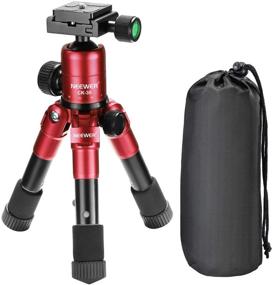 img 4 attached to Neewer Portable Compact Desktop Macro Mini Tripod: 20 inches/50 Centimeters, 360 Degree Ball Head, Quick Shoe Plate, DSLR Camera/Video Camcorder, Red