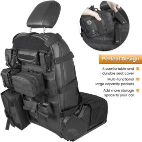 img 1 attached to 🔥 Универсальный тактический чехол на сиденье Molle Seat Back Organizer: абсолютно хранилище для Jeep Wrangler, Cherokee, Ford F150, Toyota, Chevy, Dodge грузовиков/SUVs (чёрный)