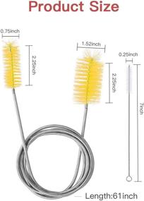 img 3 attached to 🧽 Flexible Drain Brush: 1pc Nylon Cleaner Double Ended Elastic Hose Pipe with 3pc Bristle Cleaner - Ideal for Stainless Steel Cleaning, Fish Tank, Home Kitchen Washing Tool