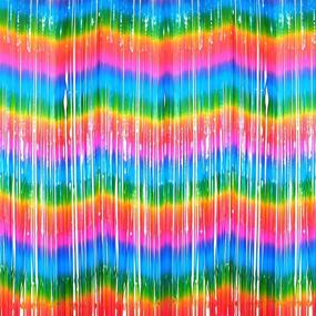 img 4 attached to 🌈 Set of 3 Rainbow Metallic Tinsel Curtains - 3.2ft x 8.2ft - Mexican Fiesta Party Photo Backdrop Foil Fringe Curtains - Photo Booth Props for Unicorn Birthday Party & Tie Dye Bridal Shower Decorations